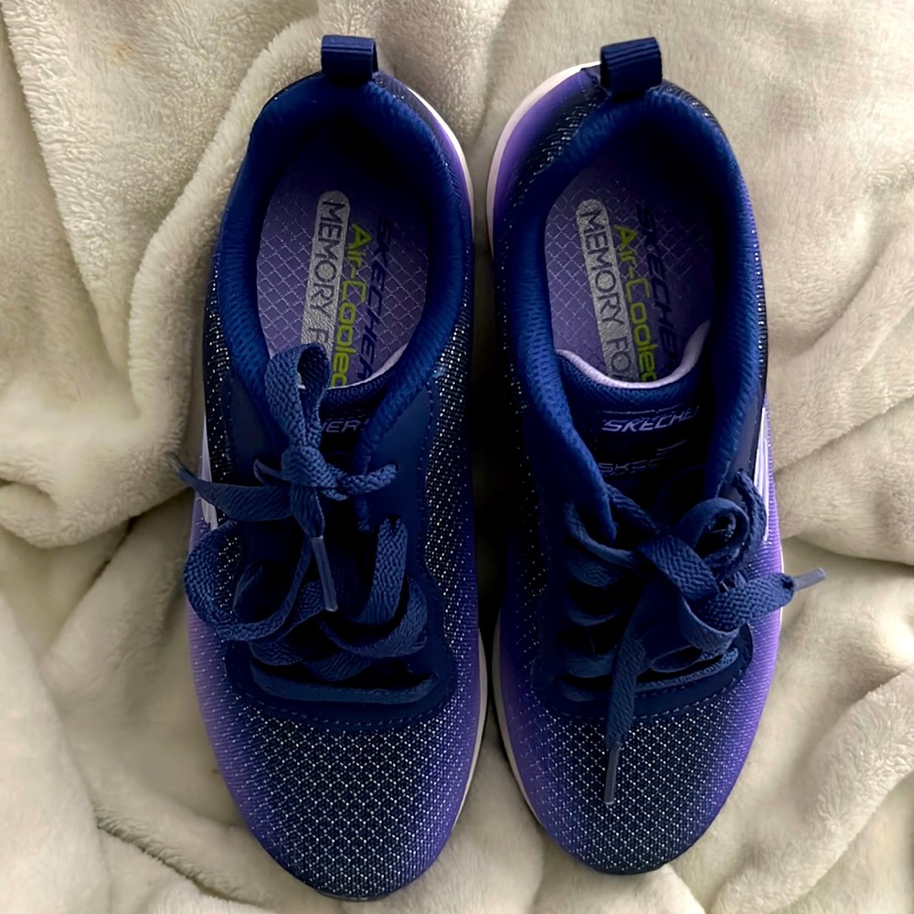 Skechers- Skech-air with memory foam.Size Kids 12.5      Color Navy/Lavender